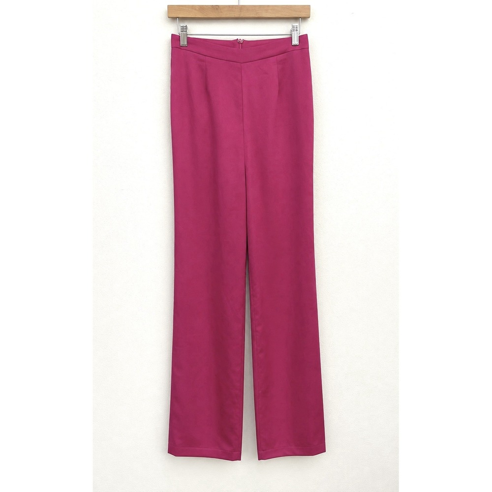SUPERDOWN Hot Pink High-Rise Straight-Leg Tailored Party Pants M